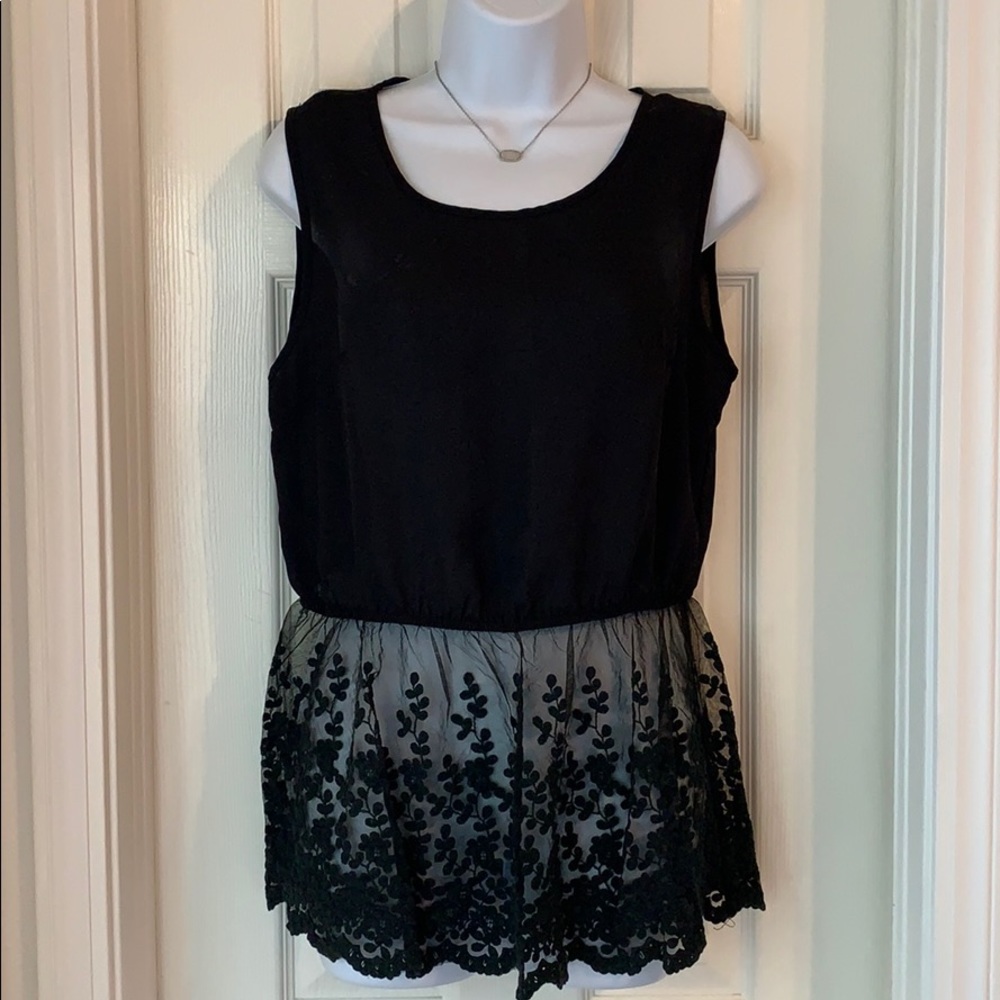 Breeze Black lace tank top